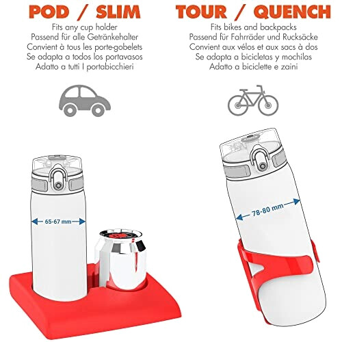 Gourde rouge inox 600 ml variant 4 