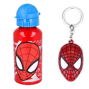Gourde Spider-man aluminium sans bpa porte-clés 500 ml
