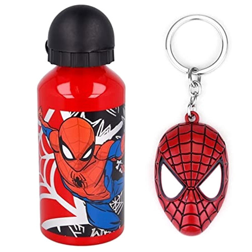 Gourde Spider-man aluminium sans bpa porte-clés 400 ml