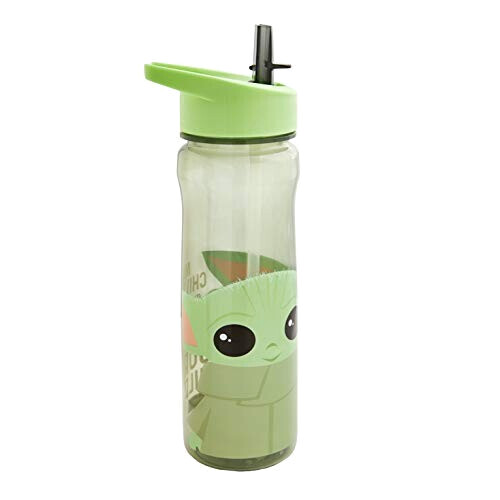 Gourde Star Wars vert/gris plastique sans bpa bec verseur paille 600 ml