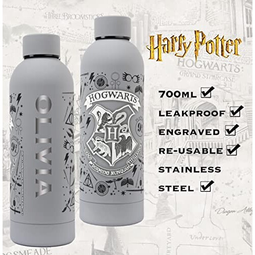 Gourde Hermione Granger, Poudlard - Harry Potter - gris,gris vif plastique sans bpa isotherme 700 ml variant 2 