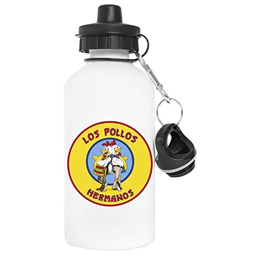 Gourde Los Pollos Hermanos - Breaking Bad - blanc aluminium 600 ml
