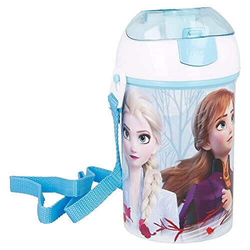 Gourde La reine des neiges bleue sans bpa paille porte-clés 450 ml variant 0 