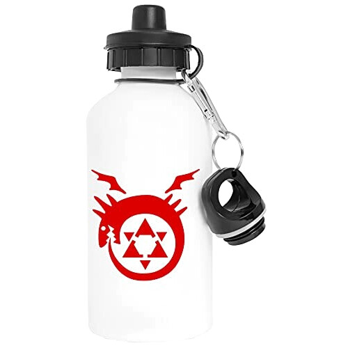 Gourde Fullmetal Alchemist blanc aluminium 600 ml