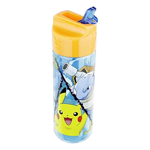 Gourde Pikachu - Pokémon - transparent plastique sans bpa pliable paille 540 ml