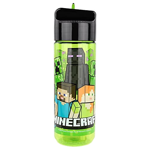 Gourde Minecraft multicolore plastique sans bpa paille 540 ml