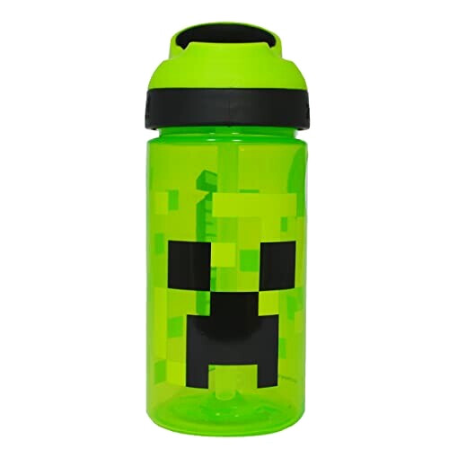Gourde Creeper - Minecraft - multicolore plastique sans bpa paille 450 ml variant 2 