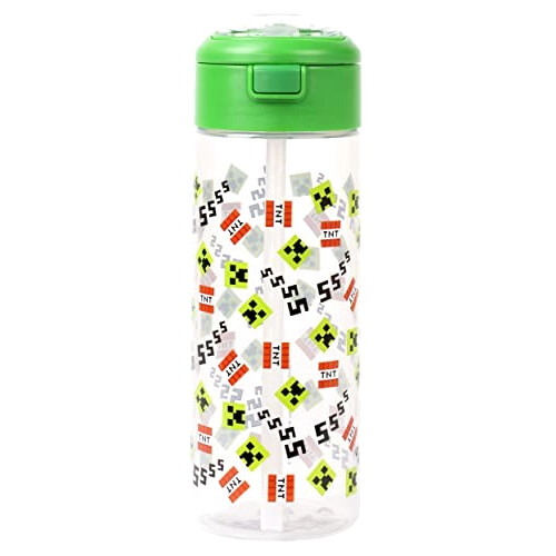 Gourde Steve - Minecraft - vert sss plastique paille 350 ml