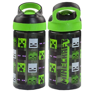 Gourde Steve, Enderman, Creeper, Zombie, Squelette - Minecraft - noir plastique sans bpa 473 ml