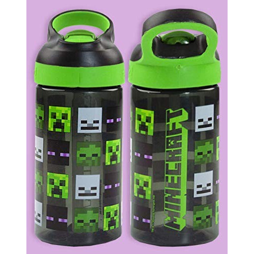 Gourde Steve, Enderman, Creeper, Zombie, Squelette - Minecraft - noir plastique sans bpa 473 ml variant 7 