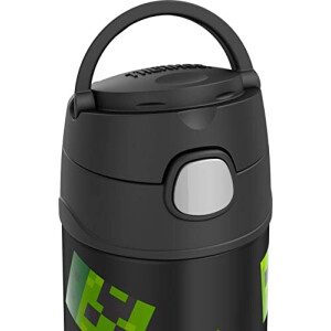 Gourde Minecraft foncé inox paille 340 ml