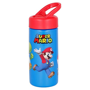Gourde Super Mario multicolore plastique paille 410 ml