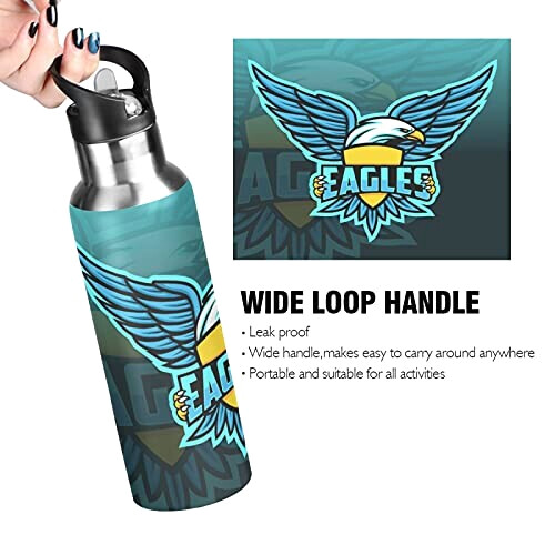 Gourde Aigle art mode sport inox sans bpa isotherme double paroi paille 600 ml variant 2 
