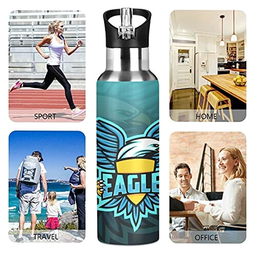 Gourde Aigle art mode sport inox sans bpa isotherme double paroi paille 600 ml variant 3 