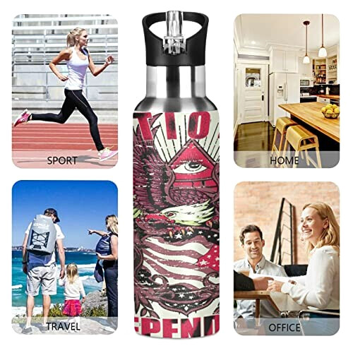 Gourde Aigle art mode sport inox sans bpa isotherme double paroi paille 600 ml variant 3 