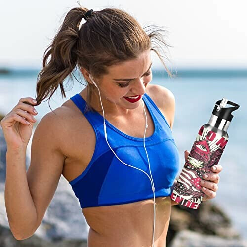 Gourde Aigle art mode sport inox sans bpa isotherme double paroi paille 600 ml variant 4 