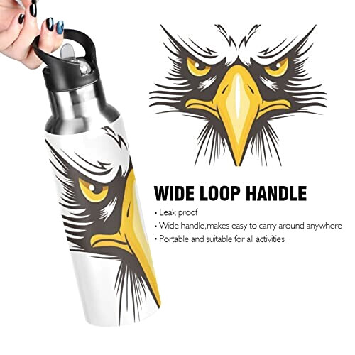 Gourde Aigle art mode sport inox sans bpa isotherme double paroi paille 600 ml variant 2 