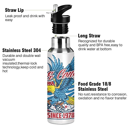 Gourde Aigle art mode sport inox sans bpa isotherme double paroi paille 600 ml variant 1 