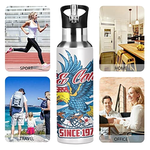 Gourde Aigle art mode sport inox sans bpa isotherme double paroi paille 600 ml variant 3 