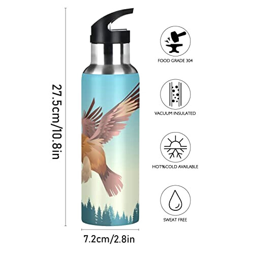 Gourde Aigle art mode sport inox sans bpa isotherme double paroi paille 600 ml variant 0 