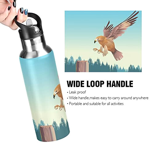 Gourde Aigle art mode sport inox sans bpa isotherme double paroi paille 600 ml variant 2 