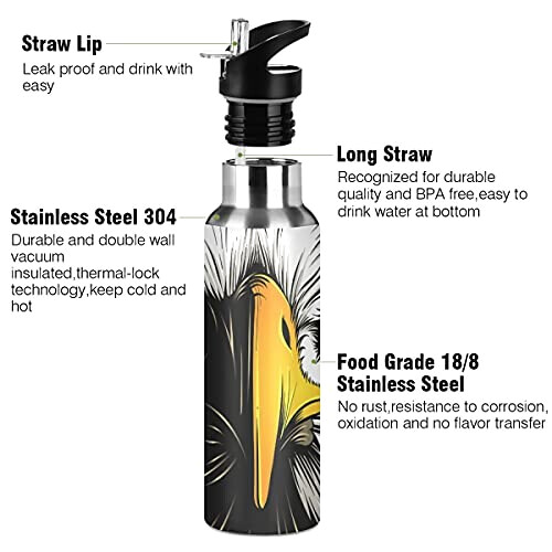 Gourde Aigle art mode sport inox sans bpa isotherme double paroi paille 600 ml variant 1 