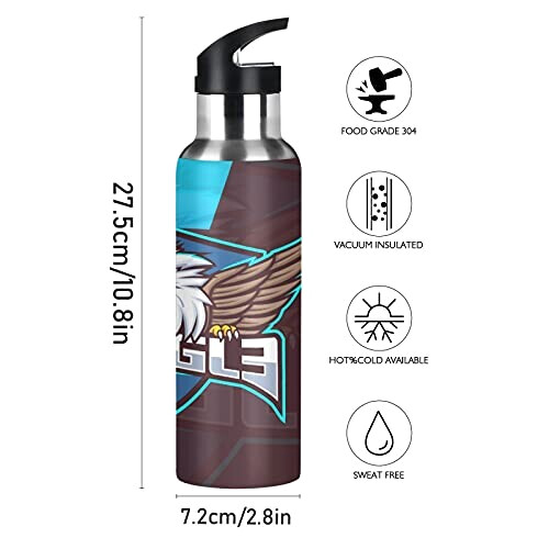 Gourde Aigle art mode sport inox sans bpa isotherme double paroi paille 600 ml variant 0 