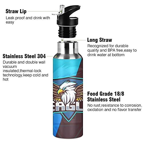 Gourde Aigle art mode sport inox sans bpa isotherme double paroi paille 600 ml variant 1 
