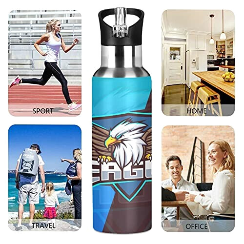 Gourde Aigle art mode sport inox sans bpa isotherme double paroi paille 600 ml variant 3 