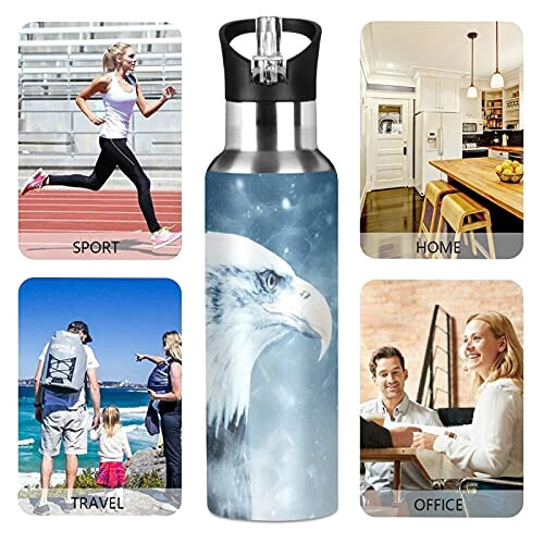 Gourde Aigle art mode sport inox sans bpa isotherme double paroi paille 600 ml variant 3 