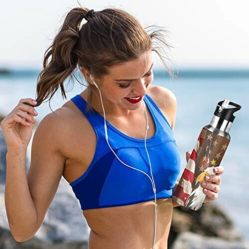 Gourde Aigle art mode sport inox sans bpa isotherme double paroi paille 600 ml variant 4 