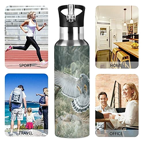 Gourde Aigle art mode sport inox sans bpa isotherme double paroi paille 600 ml variant 3 
