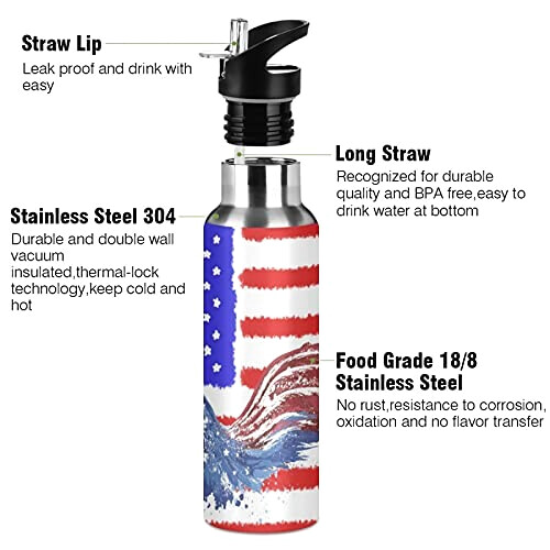 Gourde Aigle art mode sport inox sans bpa isotherme double paroi paille 600 ml variant 1 