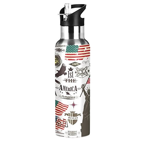 Gourde Aigle mode mignonne inox sans bpa isotherme double paroi paille 600 ml