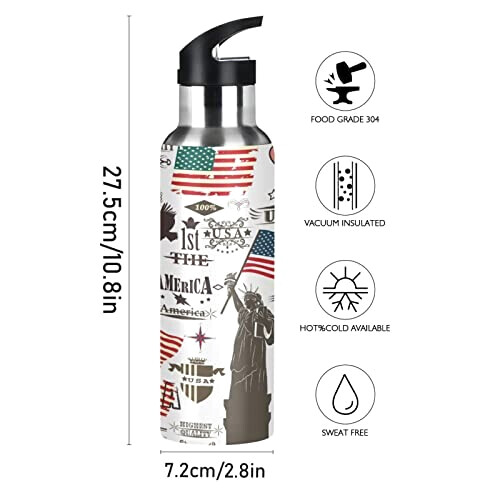 Gourde Aigle mode mignonne inox sans bpa isotherme double paroi paille 600 ml variant 0 