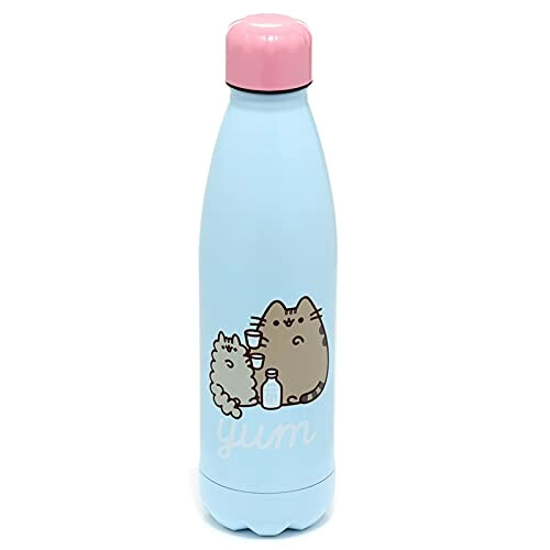 Gourde Chat bleu ciel, gris, noir, blanc, rose plastique sans bpa 500 ml
