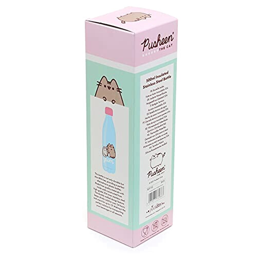 Gourde Chat bleu ciel, gris, noir, blanc, rose plastique sans bpa 500 ml variant 2 