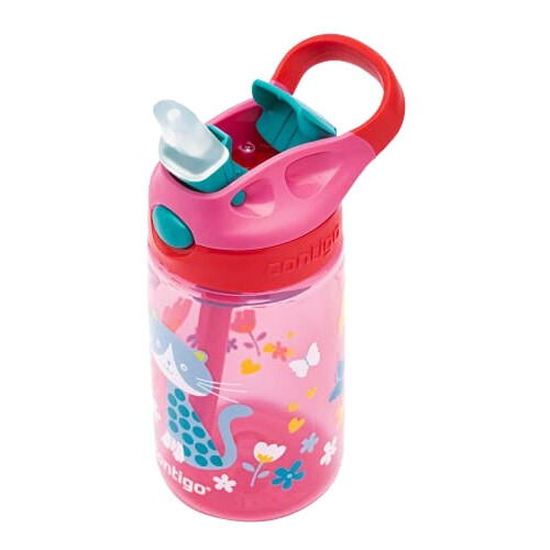 Gourde Chat rose (cherry with cat) sans bpa paille 420 ml variant 5 