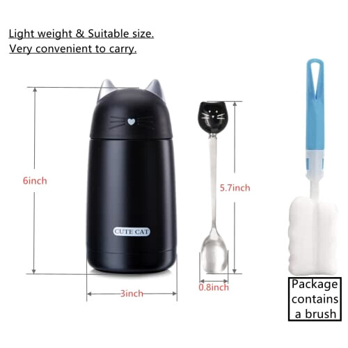 Gourde Chat noir(oz) plastique sans bpa double paroi variant 0 