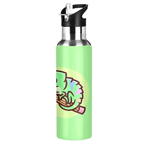 Gourde Caméléon art mode sport inox sans bpa isotherme double paroi paille 600 ml