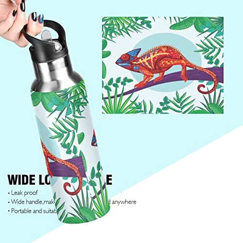 Gourde Caméléon inox isotherme double paroi paille 600 ml variant 2 
