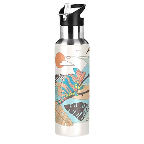 Gourde Caméléon inox isotherme double paroi paille 600 ml