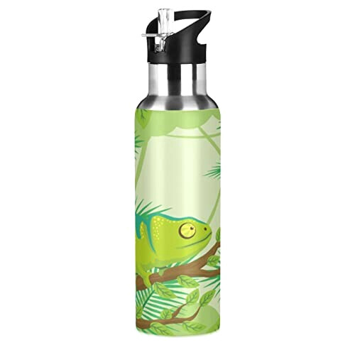 Gourde Caméléon inox isotherme double paroi paille 600 ml
