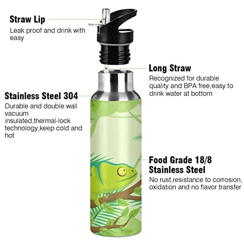 Gourde Caméléon inox isotherme double paroi paille 600 ml variant 1 