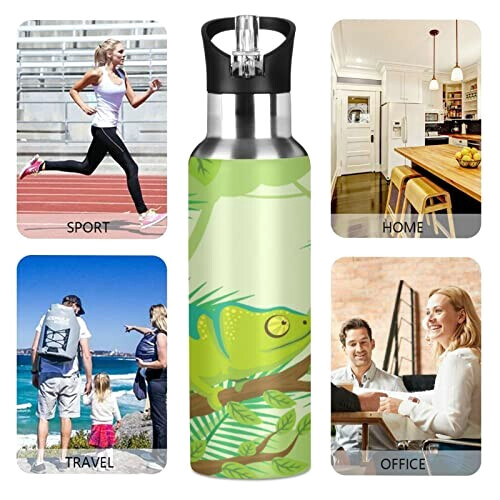 Gourde Caméléon inox isotherme double paroi paille 600 ml variant 3 