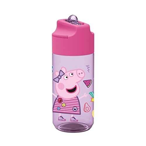 Gourde Cochon multicolore plastique sans bpa paille 430 ml