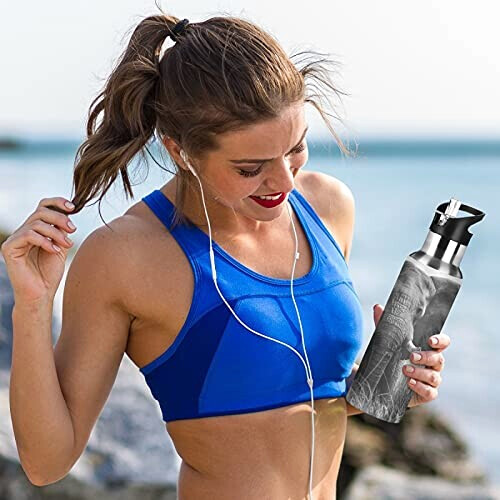 Gourde Éléphant inox sans bpa isotherme double paroi paille 600 ml variant 4 