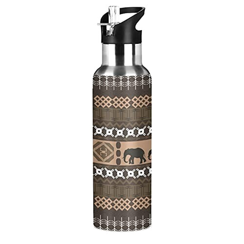 Gourde Éléphant art mode sport inox sans bpa isotherme double paroi paille 600 ml