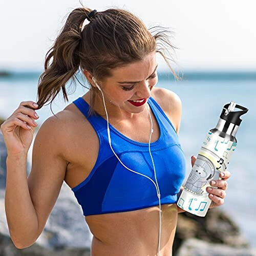 Gourde Éléphant art mode sport inox sans bpa isotherme double paroi paille 600 ml variant 4 