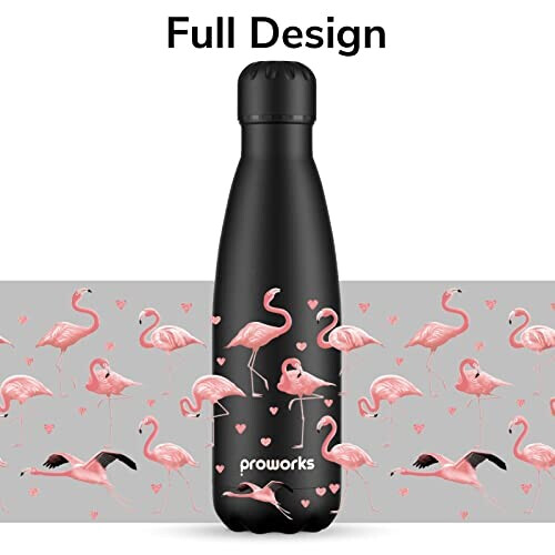 Gourde Flamant rose flamant - noir plastique sans bpa isotherme 500 ml variant 2 